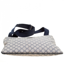 مملوكة مسبقًا حقيبة ماسنجر غوتشي كانفاس سوبريم GG زرقاء/ بيج