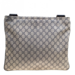 مملوكة مسبقًا حقيبة ماسنجر غوتشي كانفاس سوبريم GG زرقاء/ بيج