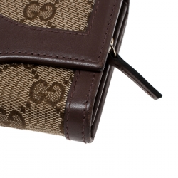 Gucci Beige GG Canvas and Leather Sukey Continental Wallet