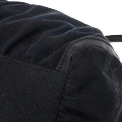 مملوكة مسبقًا Gucci Black Small GG Canvas D Gold Hobo