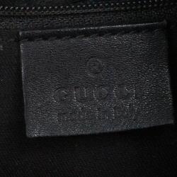 مملوكة مسبقًا Gucci Black Small GG Canvas D Gold Hobo