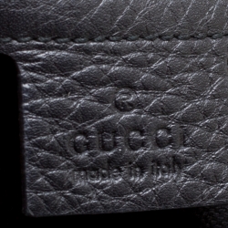 Pre Owned Gucci Black Leather Bamboo Top Handle Bag