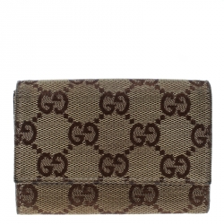 Gucci Beige GG Canvas Coin Purse Wallet
