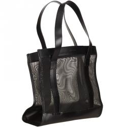 Pre Owned حقيبة يد غوتشي نسيج شبكي سوداء