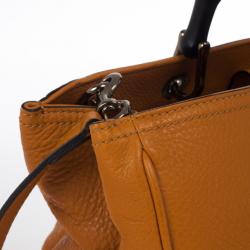 Pre Owned Gucci Orange Bamboo Shopper Leather Tote