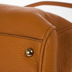 Pre Owned Gucci Orange Bamboo Shopper Leather Tote