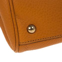 Pre Owned Gucci Orange Bamboo Shopper Leather Tote