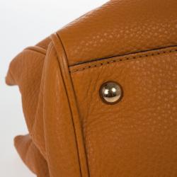 Pre Owned Gucci Orange Bamboo Shopper Leather Tote