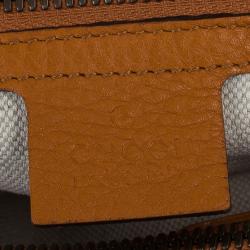 Pre Owned Gucci Orange Bamboo Shopper Leather Tote