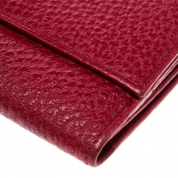 Gucci Red Leather Web GG Interlocking Continental Wallet