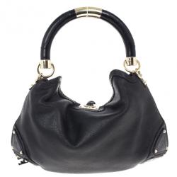 Gucci Black Leather 'Indy' Tassel Large Hobo