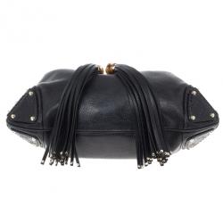 Gucci Black Leather 'Indy' Tassel Large Hobo