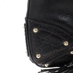 Gucci Black Leather 'Indy' Tassel Large Hobo