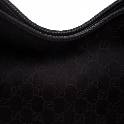 Pre Owned Gucci Dark Brown GG Canvas Medium Marrakech Hobo