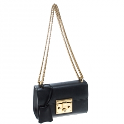 مملوكة مسبقًا Gucci Black Leather Small Padlock Shoulder Bag