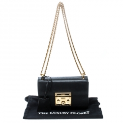 مملوكة مسبقًا Gucci Black Leather Small Padlock Shoulder Bag