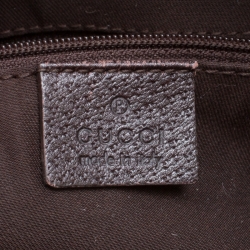 Pre Owned Gucci Beige/Ebony GG Canvas and Leather Princy Boston Bag