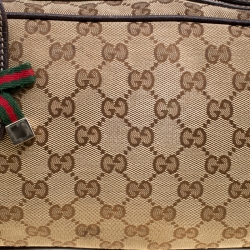 Pre Owned Gucci Beige/Ebony GG Canvas and Leather Princy Boston Bag