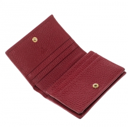 Gucci Red Leather Double G Card Case