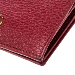 Gucci Red Leather Double G Card Case