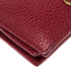 Gucci Red Leather Double G Card Case