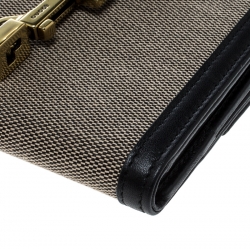 Pre Owned محفظة غوتشي فرنش كانفاس بيج/إيبوني