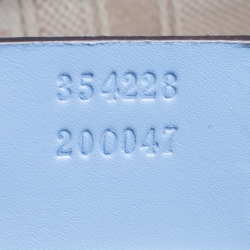 Pre Owned Gucci Sky Blue Diamante Textured Leather Bucket Bag