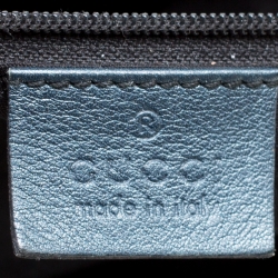 Pre Owned Gucci Metallic Blue Guccissima Large Sukey Tote