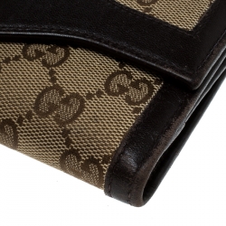 Gucci Beige/Brown GG Canvas and Leather Sukey Continental Wallet