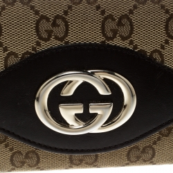 Gucci Beige/Brown GG Canvas and Leather Sukey Continental Wallet