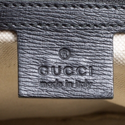 Pre Owned Gucci Black Leather Medium Bright Bit Top Handle Bag