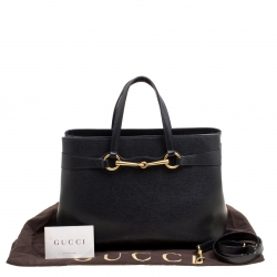 Pre Owned Gucci Black Leather Medium Bright Bit Top Handle Bag