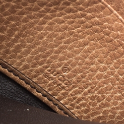 Gucci Brown Leather Guccissima Trim Flap Continental Wallet