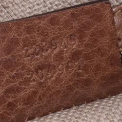 Pre Owned Gucci Straw And Crocodile Secret Medium Hobo