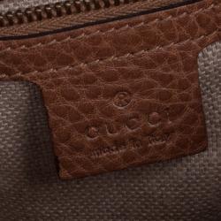 Pre Owned Gucci Straw And Crocodile Secret Medium Hobo
