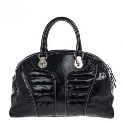Pre Owned Gucci Black Snow Glam Medium Boston Bag