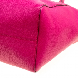 Pre Owned Gucci Pink Leather Large Swing Shopper Tote