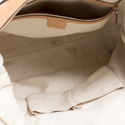 Pre Owned Gucci Beige Leather Bamboo Top Handle Bag