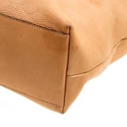 Pre Owned Gucci Beige Leather Bamboo Top Handle Bag