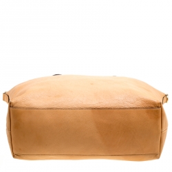 Pre Owned Gucci Beige Leather Bamboo Top Handle Bag