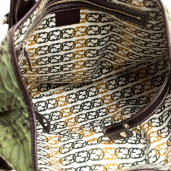 Pre Owned Gucci Green Python Small Pelham Shoulder Bag