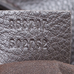 Pre Owned Gucci Dark Brown Leather Hobo