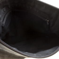 Pre Owned Gucci Black Suede and Guccissima Leather Messenger Bag