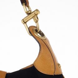 Pre Owned Gucci Canvas And Brown Leather ‘New Jackie’ Hobo