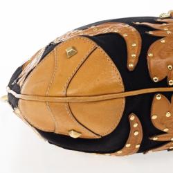 Pre Owned Gucci Canvas And Brown Leather ‘New Jackie’ Hobo