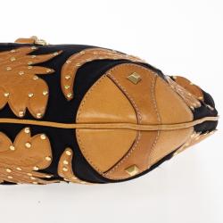 Pre Owned Gucci Canvas And Brown Leather ‘New Jackie’ Hobo