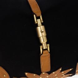 Pre Owned Gucci Canvas And Brown Leather ‘New Jackie’ Hobo