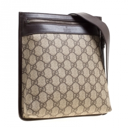 مملوكة مسبقًا Gucci Beige/Brown GG Canvas and Leather Crossbody Bag