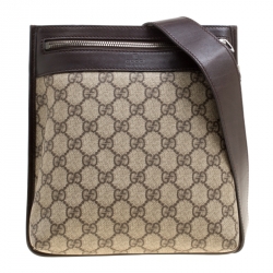 Gucci Beige/Brown GG Coated Canvas and Leather Small Linea A Crossbody Bag  - Yoogi's Closet