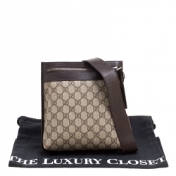 مملوكة مسبقًا Gucci Beige/Brown GG Canvas and Leather Crossbody Bag